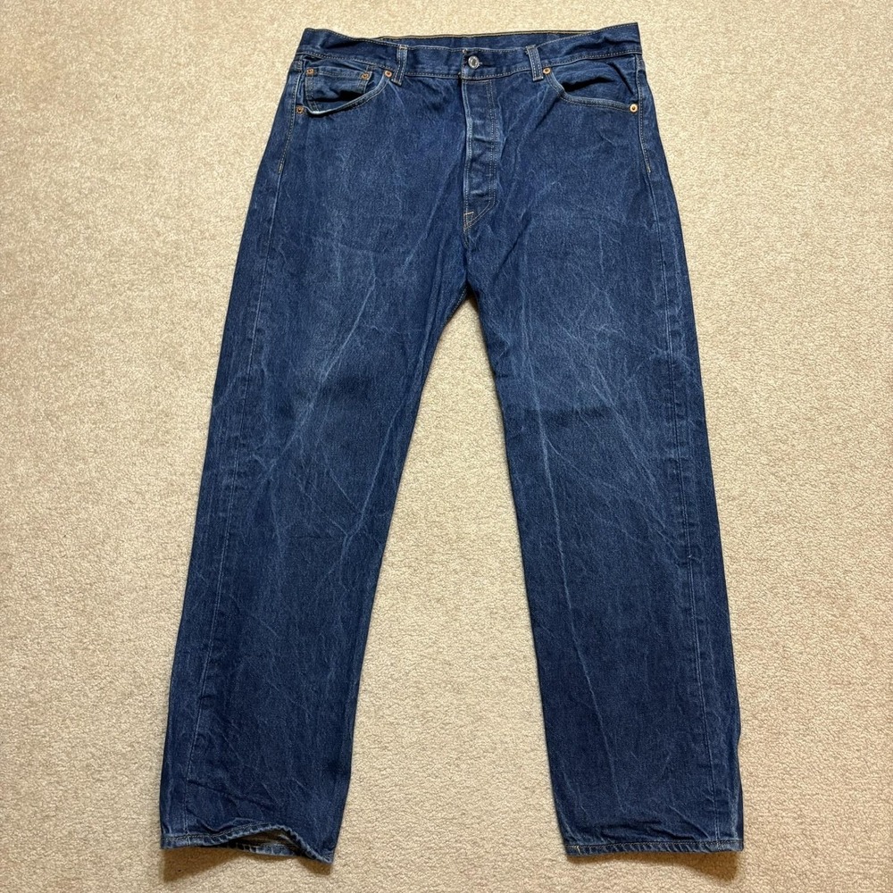Levis 501 Jeans‎ Mens 36x30 Blue Regular Fit Straight Leg Denim Pants Waterless